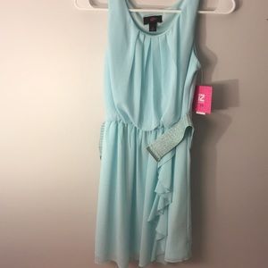 Girls short dress with belt.